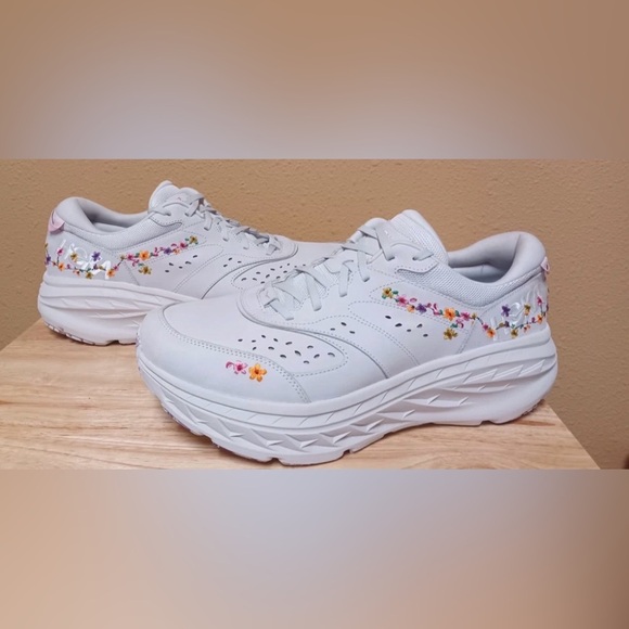 HOKA Bondi L 'Vibrant Bloom' Nimbus Cloud Nimbus Cloud Running Shoes men 14 w 15 - Picture 3 of 8